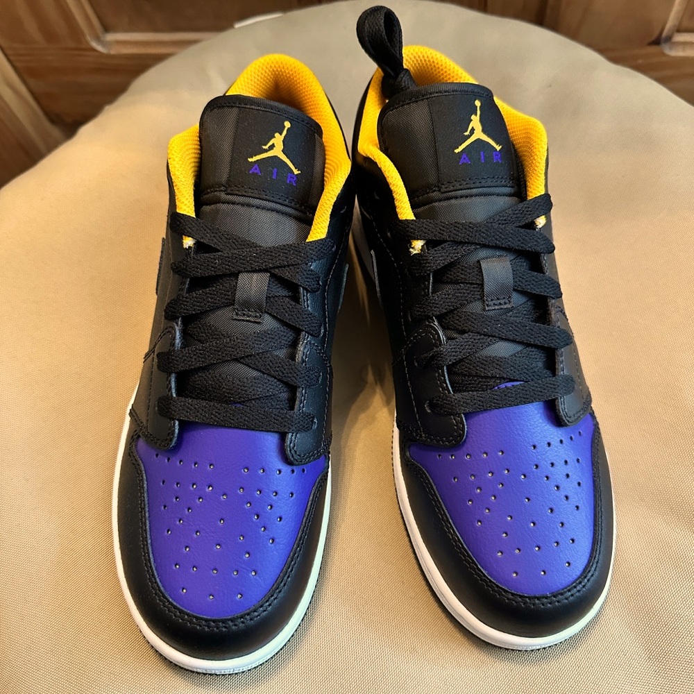 NIB Nike Air 1 Jordan Low Black Purple Yellow Size 6.5Y